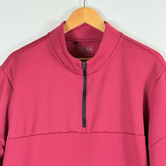 Adidas Climawarm Raspberry Pink Fleece Line Sweatshirt Shirt Top Women's Sz XL - Picture 2 of 8